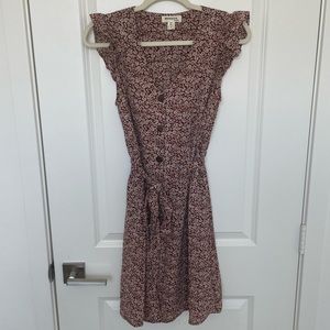 Monteau Size Medium Floral Purple Dress